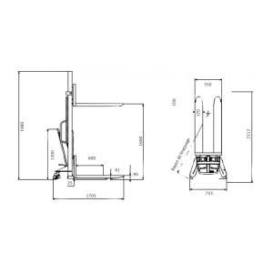 Transpalet cu ridicare 1,6 m, sarcina max. 1 tona, Unicraft UC. 6151016 - Img 5