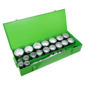 Trusa chei tubulare 36-80 mm cu 12 laturi, antrenare 1 tol , 22 piese, JBM 51855 - Img 2