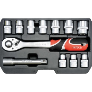 Trusa chei tubulare, antrenare 1/2", 12 piese, Yato YT-38671