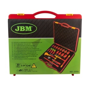 Trusa cu tubulare izolate VDE, clicket si prelungitoare, antrenare 3/8", 20 piese, JBM 53154 - Img 5