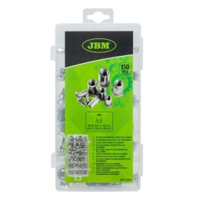 Trusa de piuliţe pop-nit de aluminiu, 150 piese, JBM 53361 - Img 3