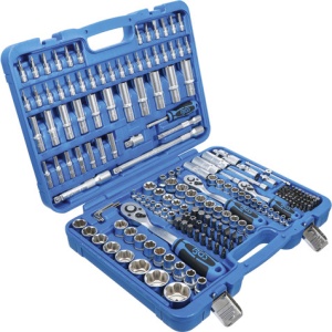 Trusa de tubulare cu profil hexagon ondulat (Super Lock) cu 3 clicheti, 1/4'' + 3/8'' + 1/2'', 192 piese, BGS 2292 - Img 3