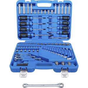 Trusa surubelnite torx ,torxuri L, biti torx si tubulare E-uri, 1/2" + 1/4", 84-piese, BGS 7849 - Img 1