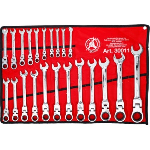 BGS 30011 Set chei combinate cu clichet capete flexibile 6 - 32 mm, 22 piese - Img 1
