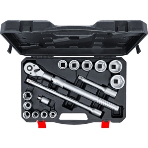 BGS 71024 Set chei tubulare cu clichet reversibil, extractabil 20 mm (3/4") 19 - 50 mm, 16 piese - Img 2