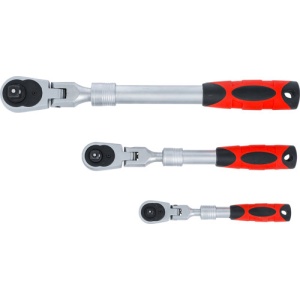 Chei cu clicheti reversibili| extensibili, articulati | 6,3 mm (1/4") - 10 mm (3/8") - 12,5 mm (1/2") | 3 piese, BGS DIY 72114 - Img 4