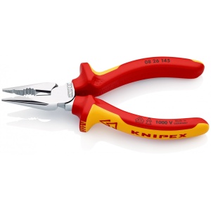 Cleste combinat cu vârf izolate, mansoane multicomponent, testate VDE, lungime 145 mm, Knipex 0826145 - Img 2