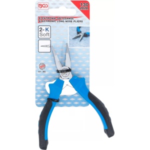 Cleste spitz drept pentru electronisti, 130 mm, BGS 382 - Img 5