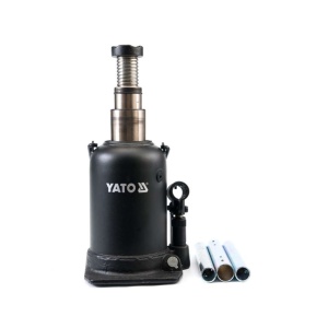 Cric hidraulic tip butelie cu 2 segmente + tija filetata pentru reglaj pe inaltime, sarcina max. 10 tone, Yato YT-1714