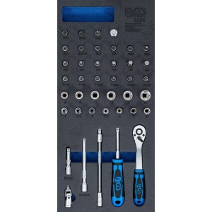 Echipare pentru dulap 1/3,m Set tubulare si actionari 1/4", 41 piese, BGS 4054 - Img 1