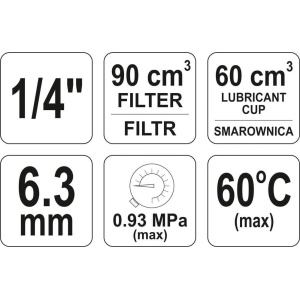 Filtru cu reductor inclusiv rezervor ulei, Yato YT-2385 - Img 2