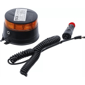 Girofar cu acumulator galben cu magnet 12 V / 24 V Ø 130 mm, BGS 70343 - Img 5