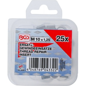 Insertii Helicoil pentru reparatii filete M10x1.25, 25 piese, BGS 9428-1 - Img 3
