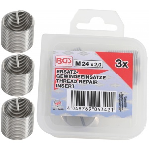 Insertii Helicoil pentru reparatii filete M24x2.0, 3 piese, BGS 9438-1