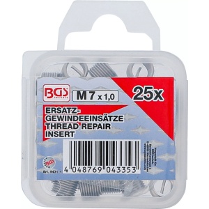 Insertii Helicoil pentru reparatii filete M7x1.0, 25 piese, BGS 9431-1 - Img 3