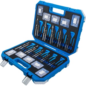 Kit de reparare filete Helicoil, dimensiuni metrice / în inch M5 - M12- 1/4" - 1/2", 320 de piese, BGS 9483 - Img 3