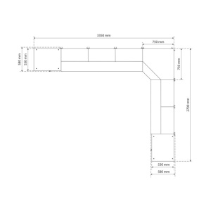 Mobilier de perete pentru atelier cu blat din lemn, 8 module, BGS 80160 - Img 7