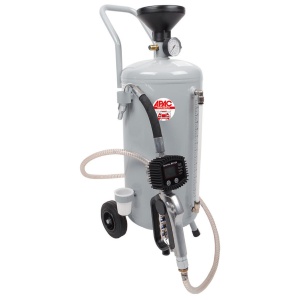 Pompa pentru transfer ulei cu actionare pneumatica, pistolet cu ceas digital pentru contorizare cantitate, lungime furtun 1.5m, capacitate max. 24Kg, greutate 18Kg, Apac 1914