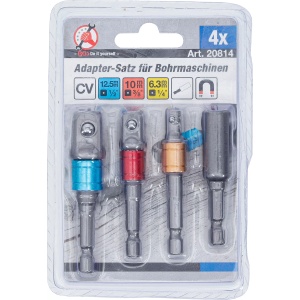 Set adaptoare pentru maşini de gaurit, antrenare 6,3 mm (1/4"), 10 mm (3/8"), 12,5 mm (1/2"), hexagon interior 6,3 mm (1/4") 4 piese, DIY 20814 - Img 5