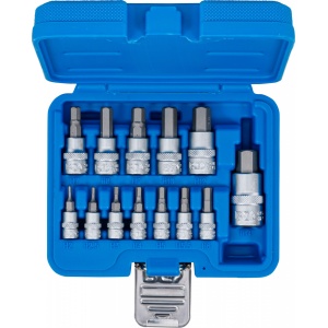Set biţi 6,3 mm (1/4") / 10 mm (3/8") / 12,5 mm (1/2") hexagon interior 2 - 14 mm 13 piese, BGS 74257 - Img 4