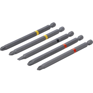 Set biţi, Antrenare hexagon exterior 6,3 mm (1/4"), Cap cruce PH, Cap cruce PZ, lamă dreaptă, Lungime 110 mm, 5 piese, BGS DIY 4832 - Img 6