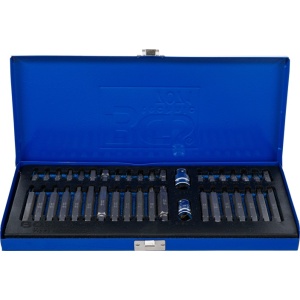 Set biti combinati, Imbus, Torx, Spline(XZN), antrenare 3/8" + 1/2", 40 piese, BGS 7071 - Img 1