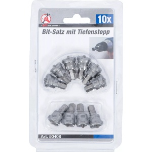 Set biti cu opritor pe adancime pentru placi din gips-carton, antrenare hexagon exterior 6,3 mm (1/4") crestatura in cruce PH2, 10 piese, BGS DIY 50408 - Img 4