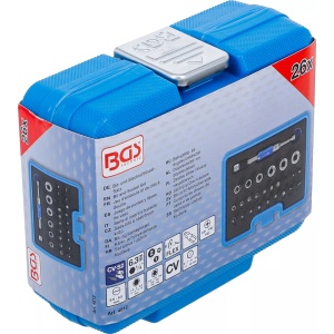 Set biți cu tubulare 2-IN-1 cu antrenare 1/4", 26 piese, B-4812 - Img 7