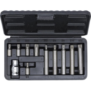 Set biti M-uri (Spline XZN) M5 - M6 - M8 - M10 - M12 + 1 adaptor 10 mm cu antrenare 1/2", 11 piese, BGS DIY 5030 - Img 4