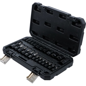 Set biţi si tubulare, act. 6,3 mm (1/4"), 10 mm (3/8"), 12,5 mm (1/2"), Profil E si Profil T (pentru Torx),25 piese, BGS 20124 - Img 3