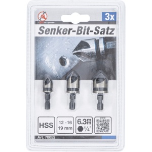 Set capete de zencuit, HSS, antrenare 6,3 mm (1/4"), 12 - 16 - 19mm, 3 piese, BGS DIY 70052 - Img 4