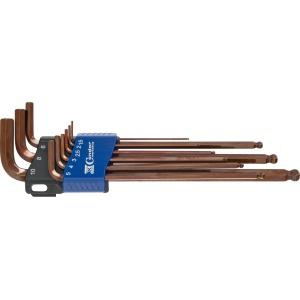 Set chei L, xcess p., 9 bucăți, lung, dușă hexagonală. 1,5-10 mm, Condor 38002 - Img 1