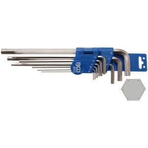 Set chei tip L 1,5 - 10 mm pentru suruburi cu cap hexagon interior deteriorate / rotunjite, 9 piese, BGS 8512