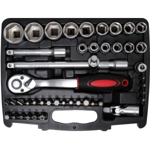 Set chei tubulare in Inch cu antrenare 1/4" + 1/2", 174 piese, BGS DIY 9192 - Img 2