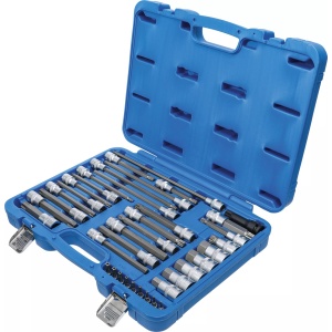 Set cu biti Imbus, Torx, Torx PlusTS, Ribe si Spline (XZN), antrenare cu tubulara 1/4" + 1/2", 38 piese, BGS 5184 - Img 2
