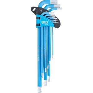 Set de chei Imbus 1.5 - 10 mm, tip L cu cap sferic, 9 piese, BGS 35100 - Img 1