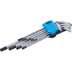 Set de chei Torx tip L extra lungi cu gaura T10 - T50 | 9 piese, BGS 794