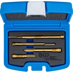 Set de curatat si rectificat filete pentru bujii incandescente | M10 x 1 - M10 x 1.25 - M12 x 1.25, 4 piese, BGS 136 - Img 4