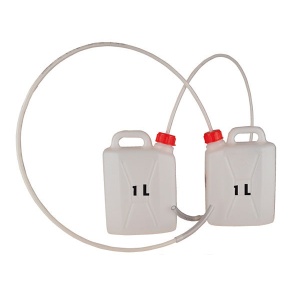 Set de golire circuit de frana, 2 bidoane x 1 litru + furtun de golire, Apac 1885
