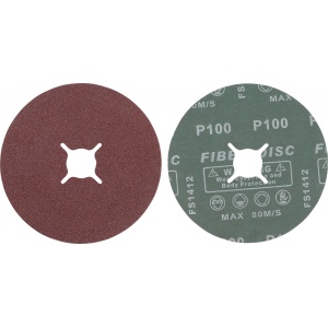 Set discuri de şlefuire din fibra granulaţie 100, oxid de aluminiu, 10 piese, BGS 42028