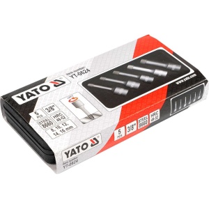 Set extactoare pentru suruburi rupte / deteriorate 8-16mm, antrenare patrat 1/2", Yato YT-0624 - Img 2