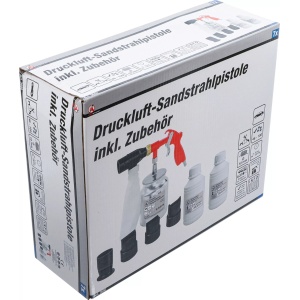 Set pistol de sablat si accesorii + 2 flacoane cu nisip pentru sablat, BGS DIY 3650 - Img 4