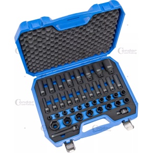 Set tubulare de impact 8-32 mm, profil hexagon, antrenare 1/2", 40 piese, Condor 1040 - Img 2