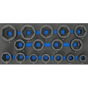 Set tubulare hex. de impact 19-50 mm, act.3/4", 16 buc, Condor 7140