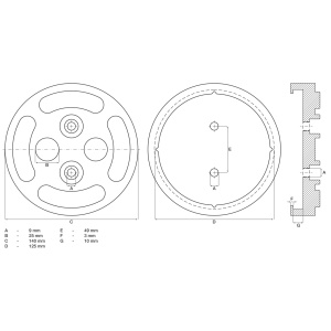 Tampon din cauciuc pentru brat de elevator, diametru Ø 140 mm, BGS 7048 - Img 2