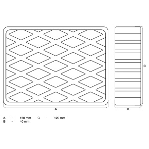 Tampon din cauciuc pentru platforme elevatoare, dimensiuni 160 x 120 x 40 mm, BGS 7007 - Img 2