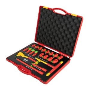 Trusa cu tubulare izolate VDE, clicket si prelungitoare, antrenare 3/8", 20 piese, JBM 53154 - Img 2