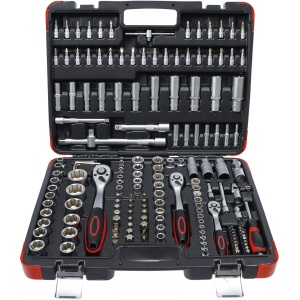 Trusa scule cu clicketi, biti si tubulare, antrenare 6,3 mm (1/4") / 10 mm (3/8") / 12,5 mm (1/2"), 172 piese, BGS DIY 2283 - Img 3