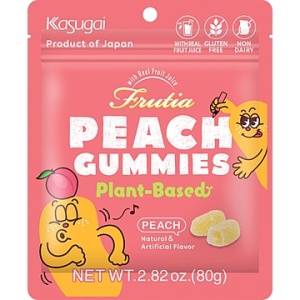 KASUGAI FRUTIA PEACH GUMMY (PLANT-BASED) 6/8/80G