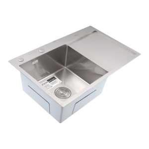 Chiuvetă de bucătărie din inox alimentar SUS304 – BÖHM HOME BH7849LS SATIN 780 × 490 × 215 mm + kit sifon